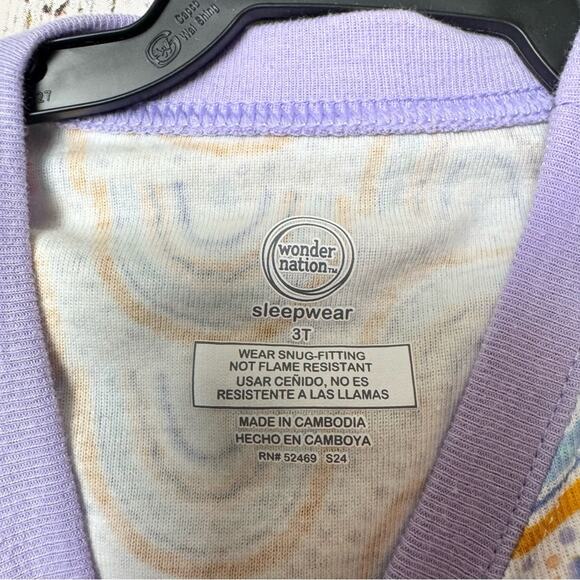 Wonder Nation Two Piece Toddler Matching Sleep Rainbow Patterned Pajama Set NWT - Picture 5 of 7